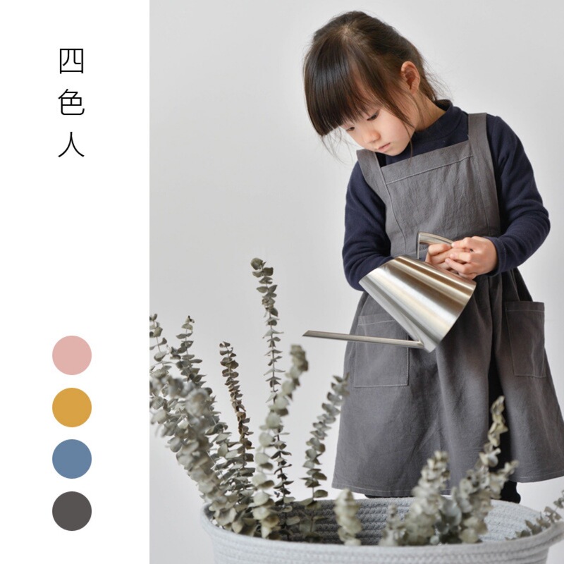 Foreign trade ins Japanese and Korean cotton and linen apron dress baby dress art baking barbecue gardening work advertising apron