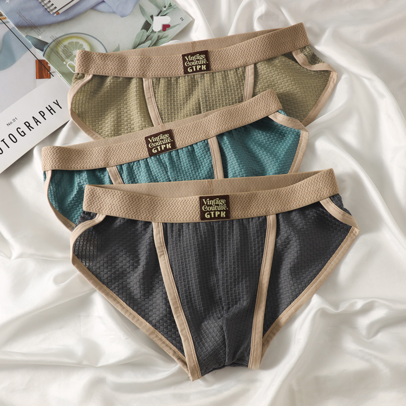 Men's High-Cut Underwear, Men's Briefs, Classy Men's Underwear, Cotton Sexy Low-Waist Sexy Breathable Briefs