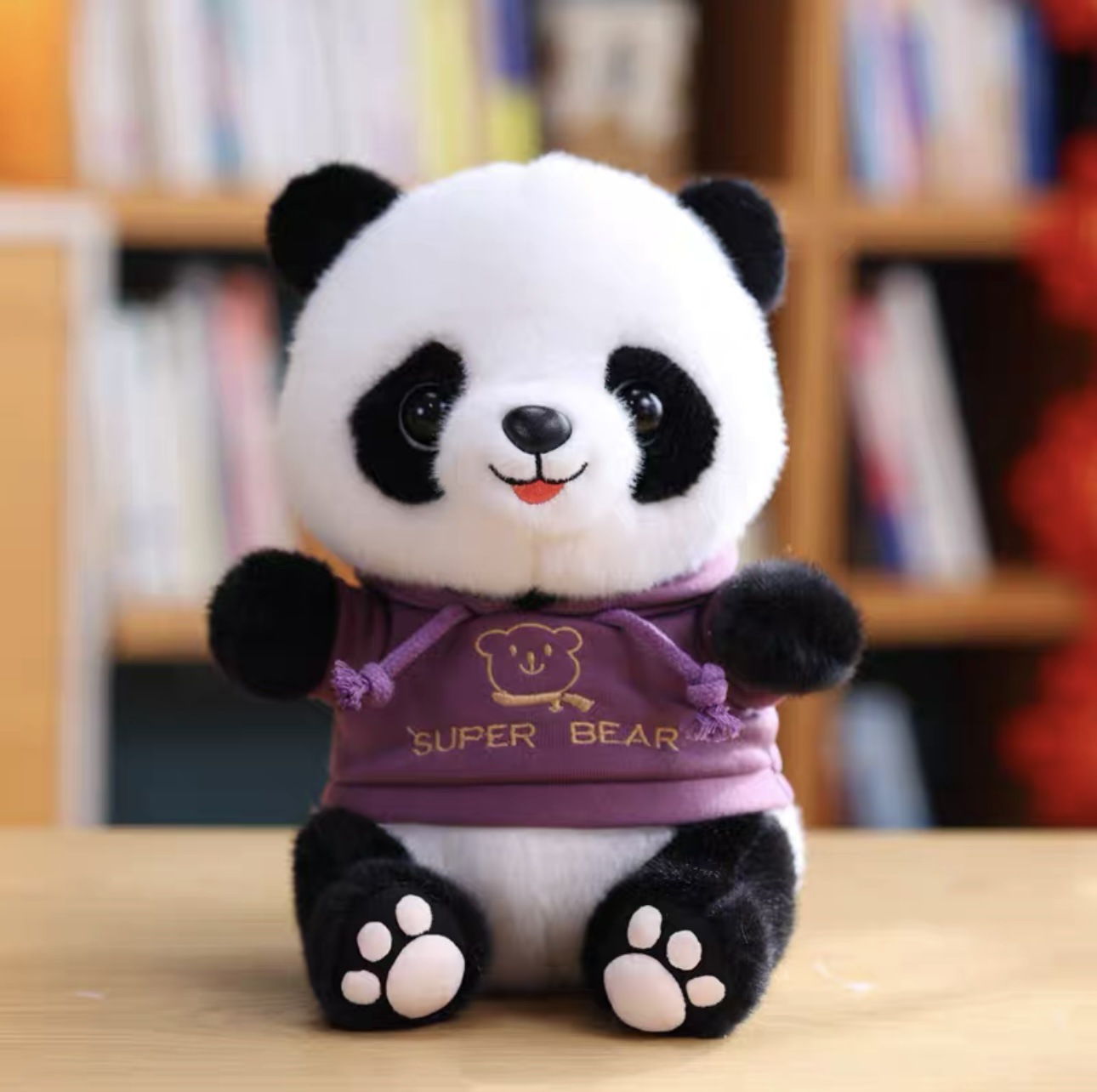 Disfraz encantador panda muñeca juguetes de peluche base panda recuerdos simulación tesoro nacional panda gigante puede agregar logotipo