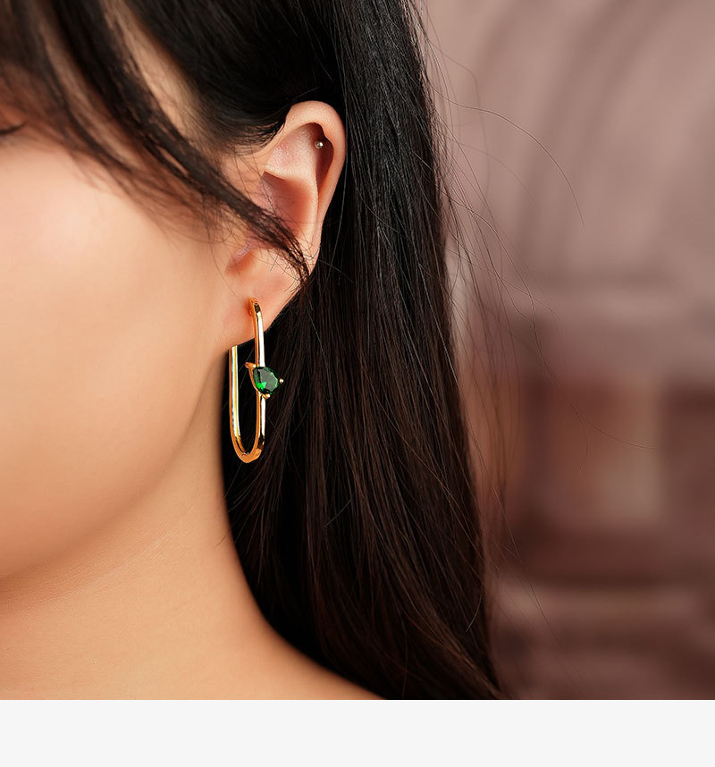 Fashion Geometric Copper Plating Zircon Earrings 1 Pair