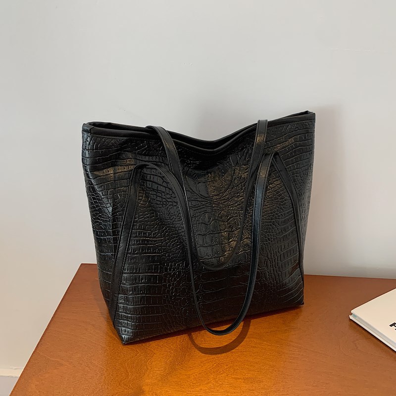 2024 bolso retro de mujer nueva gran capacidad cocodrilo estampado bolso de hombro de viaje de alta calidad