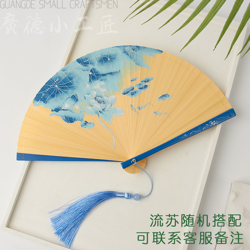 全竹折扇新中国風ミニ扇子古風チャイナドレス小折扇レトロ持ち歩き折り畳み扇女|undefined