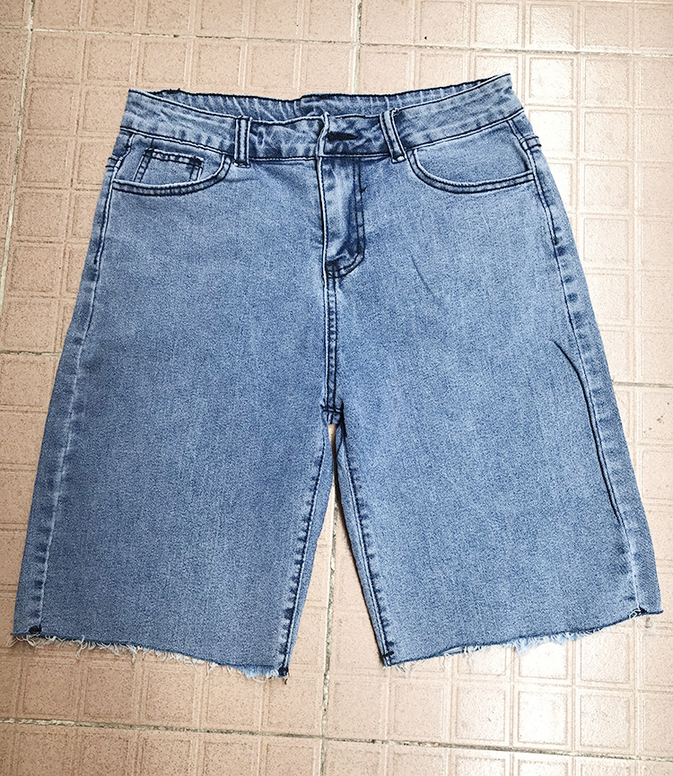 high waist raw edge tight casual denim shorts NSGJW131669