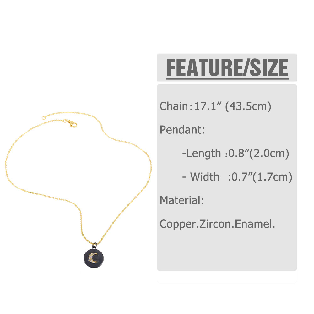 evil eye star moon geometric love zircon pendant necklace sweater chain