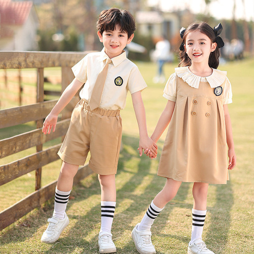 School uniform for primary school students, spring and autumn set, college style class uniform set, children's kindergarten uniform, three-piece set, sports attire for spring
