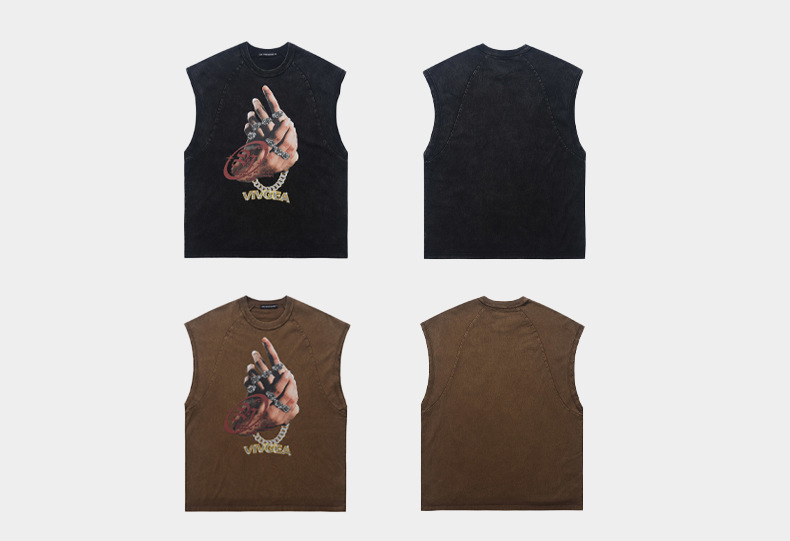 Vintage tank top för herr med fingeravtryck tryck_voghion.com