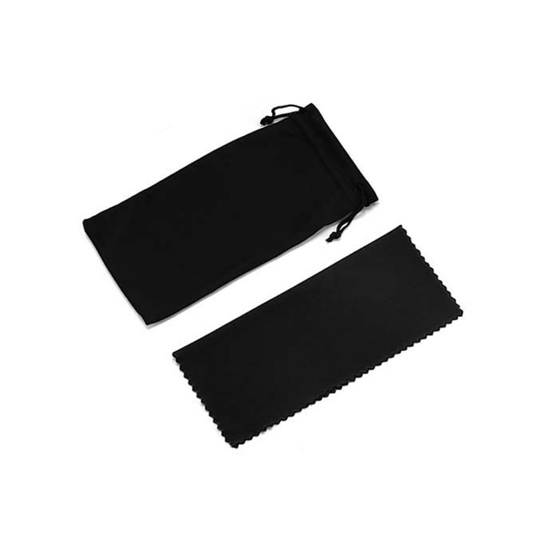 Venta al por mayor bajo foco gafas de sol caja gafas embalaje negro caja suave gafas bolsa al por mayor moda cuero caja conjunto completo fabricante