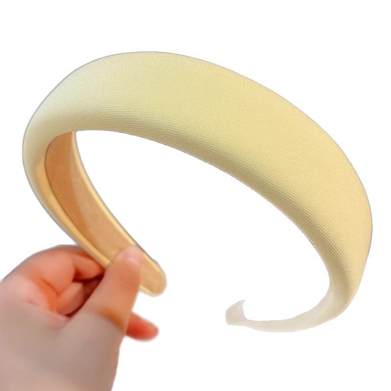 Dulce amarillo lechoso estricto alto cráneo correa de cabello para mujeres 2025 nueva esponja correa de cabello tarjeta de lavado de la cara prensado paquete de cabello primavera