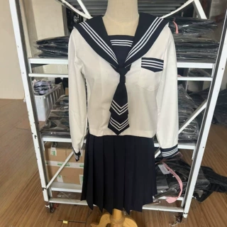 厂家供应日系长袖jk制服绀三本正版基础款水手服学院风校供套装女