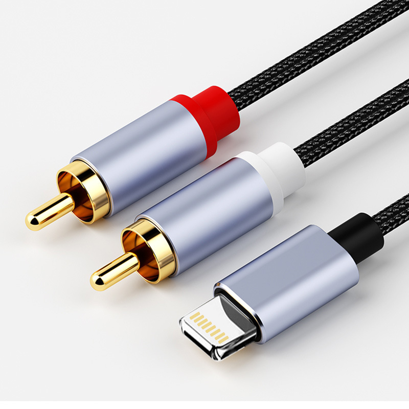 3.5mm双蓮オーディオケーブル携帯電話ノートパソコン接続アンプ音響金属プラグAVケーブル|undefined