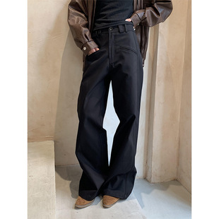 [Chao Pai Tao She] High-end Western-style Casual Pants Women's 2024 Fall/Winter Pocket Design Wide Leg Suit Pants