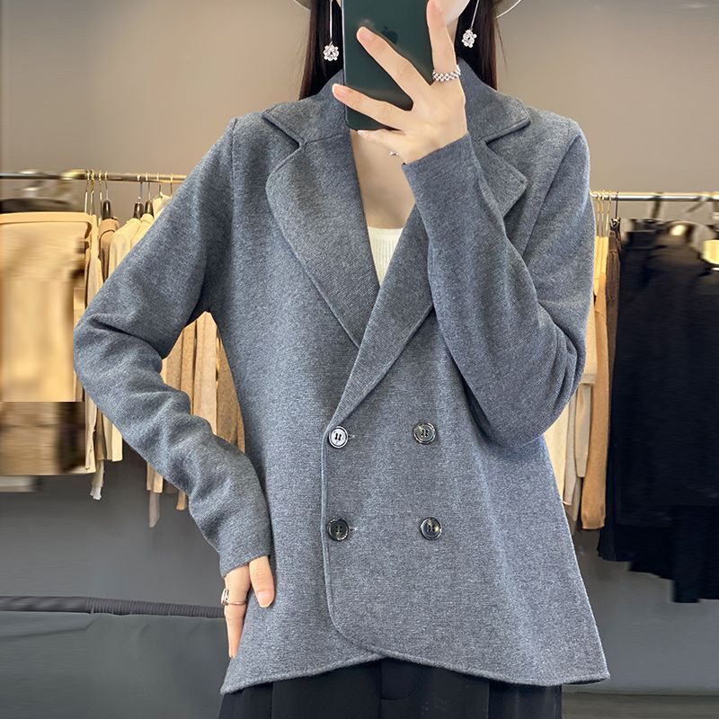 Wool Cardigan Autumn and Winter New Suit Jacket Warm Sweater Simple Fashion Top