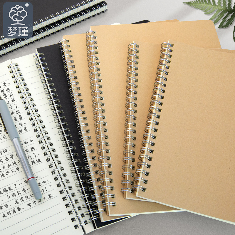 Cuaderno A5 Cuaderno de bobina Papel kraft Estudiante universitario Cuaderno en espiral Cuaderno engrosado Simple estilo ins Examen de ingreso de posgrado para estudiantes