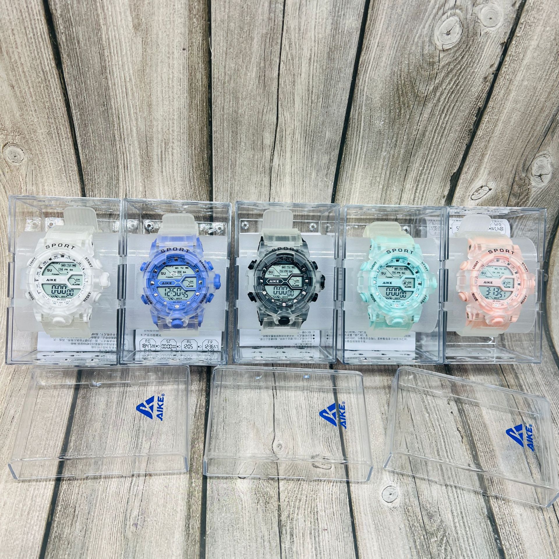 Reloj de cuarzo nuevo reloj electrónico LED coreano simple reloj de estudiante caja de plástico transparente reloj gran cantidad Congyo