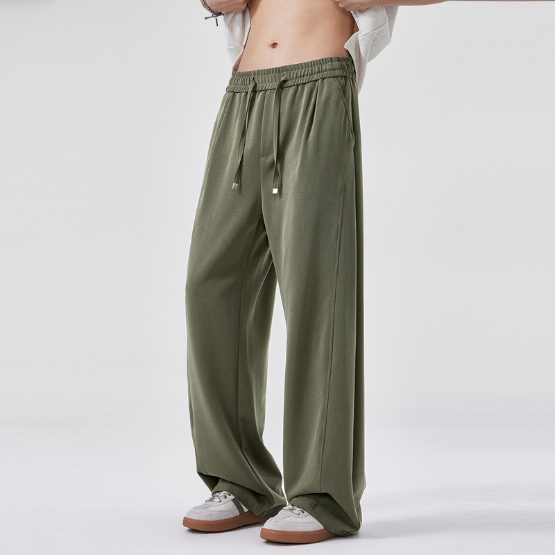 Men's Casual Pants Spring and Autumn 2026 New Trendy Loose Straight Knit Long Pants Wholesale Men's Casual Pants Spring and Autumn 2026 New Trendy Loose Straight Knit Long Pants Wholesale