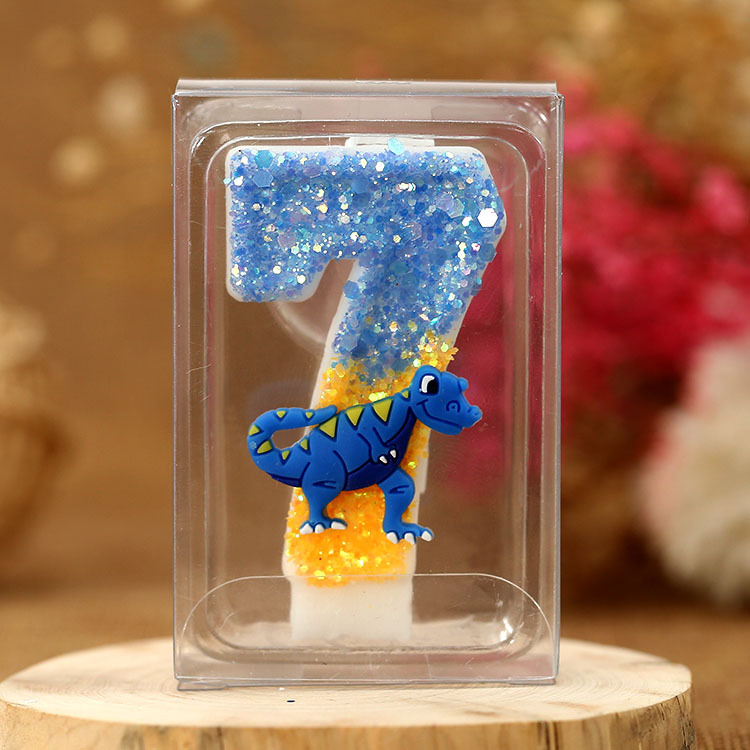 Vela de cumpleaños de niño Decoración de Pastel vela digital forma de dinosaurio anime artesanía vela para comercio electrónico transfronterizo