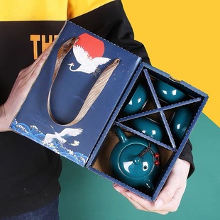 Retro Kung Fu Tea Set Gift Box Set Chinese Style Activity Gift Small to Send Customers Guochao Company Advertising Accompanying Gift