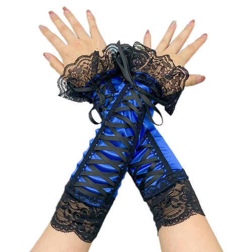 Sleeve protector female cute green wedding glove sleeves cosplay stage performance gloves lace sleeves