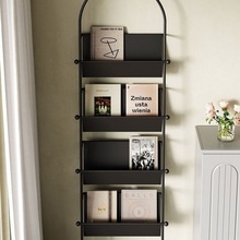 家用客厅书架靠墙落地展示杂志架ins网红书房多层阅读书报架书柜