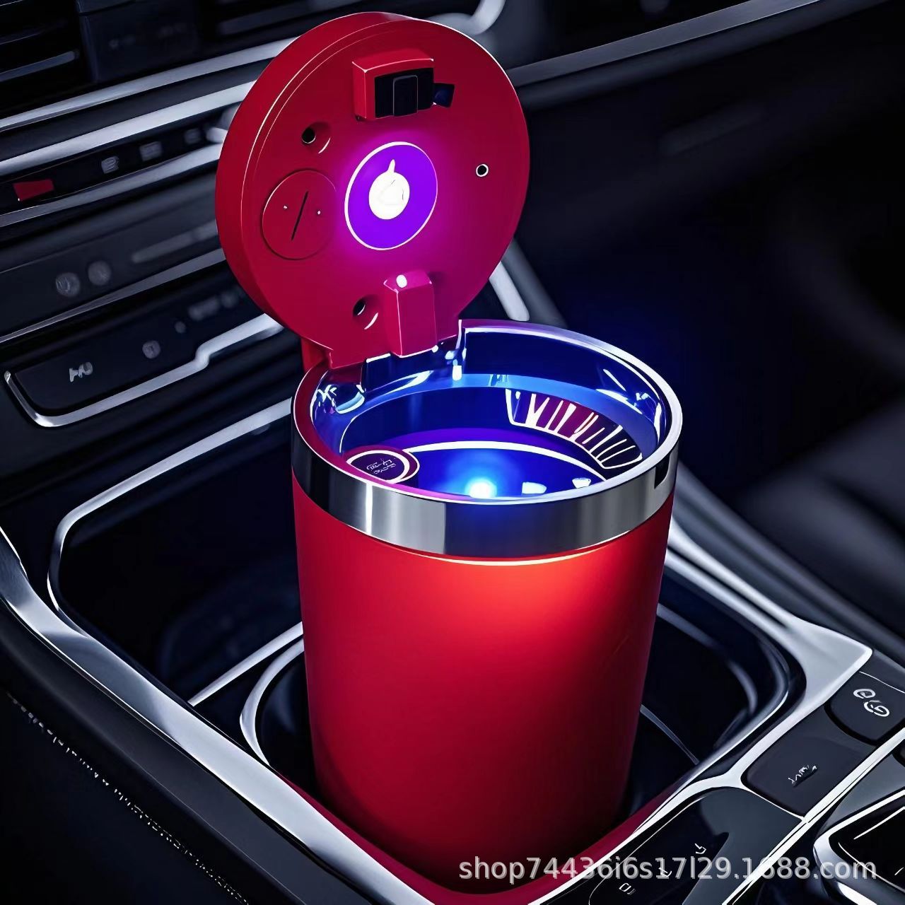 Car Ashtray with Automatic Smoke Extinguishing When the Lid Is Opened, High-End Anti-Fly Ash Car Anti-Falling Artifact, Car Interior Supplies