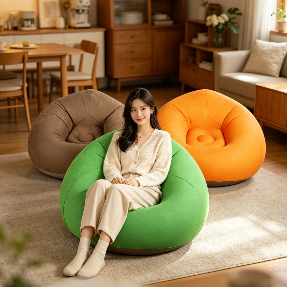 Inflatable Ball-Shaped Sofa, Color Box Packaging, Foldable Outdoor Leisure Lounge Chair, Home Lazy Sofa Stool, Camping
