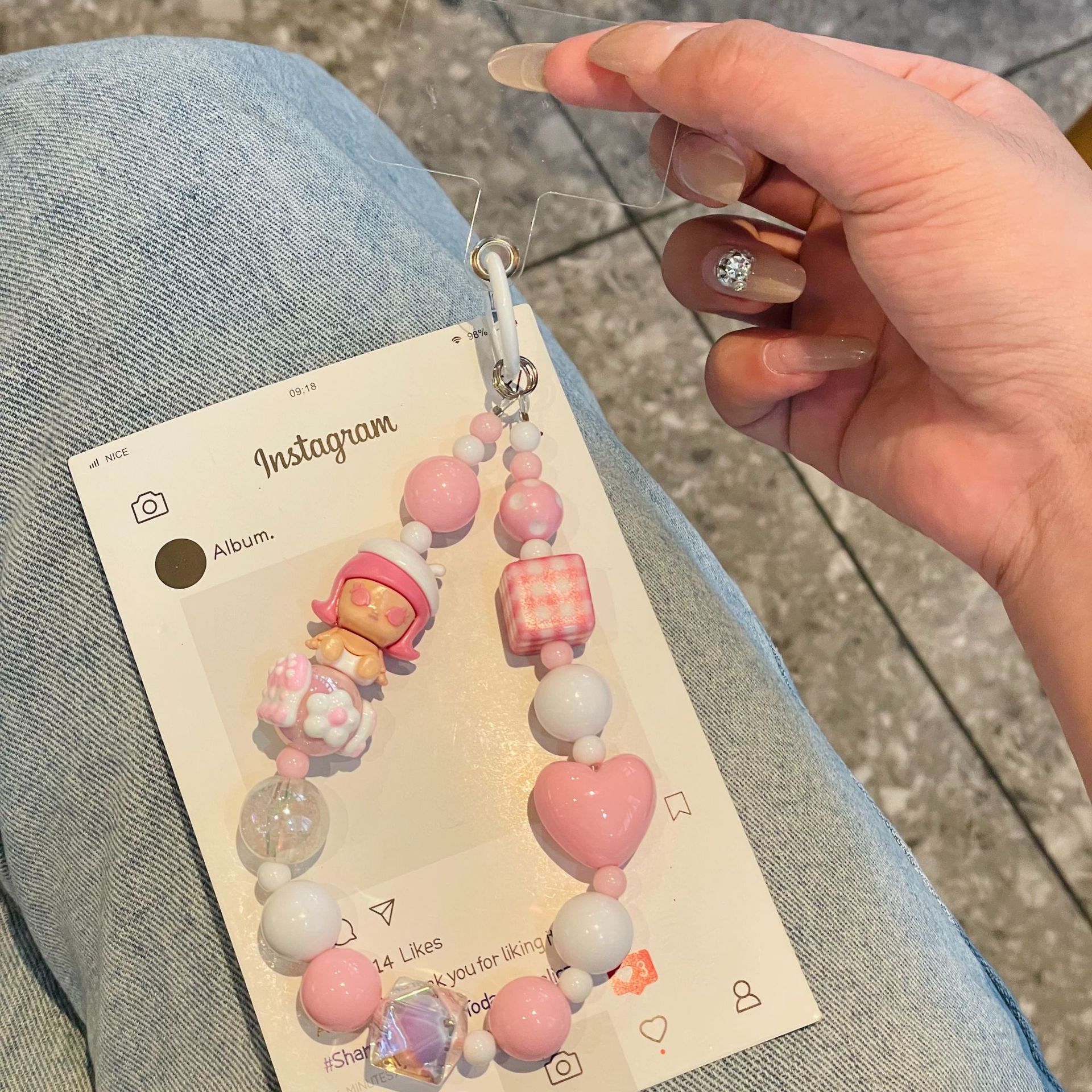 Caricatura encantadora muñeca hecha a mano cadena colgante colgante colgante de teléfono móvil colgante CCD cámara bolso colgante colgante colgante