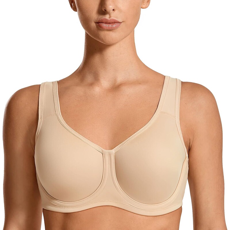 Syrokan Women's Large Size Bra with Underwire, Comfortable Push-Up Sports Bra, Summer Thin Style