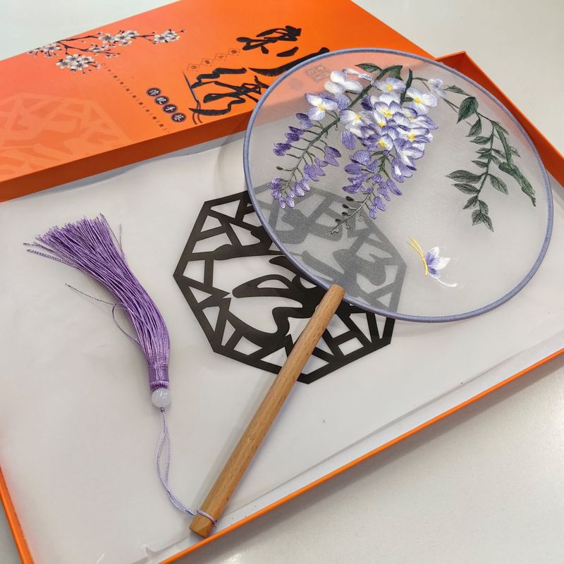 両面刺繍団扇古風扇子円扇刺繍扇子両面刺繍団扇蘇刺繍団扇漢服舞踏扇|undefined