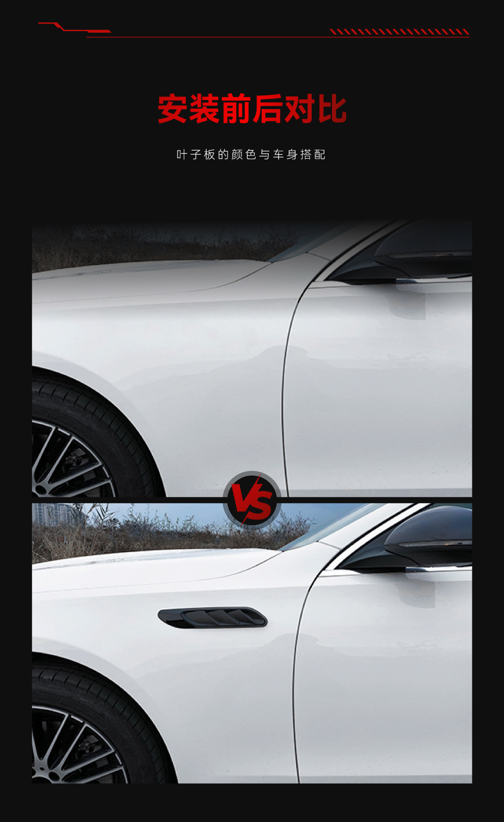 Suitable for 2022+ Mercedes-Benz C-Class W206 C200 C260 C63 Air Outlet Fender Car Sticker Cross-Border Modification Parts
