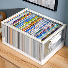 可折叠书籍收纳箱家用塑料透明储物盒学生装书本整理书箱神器包邮