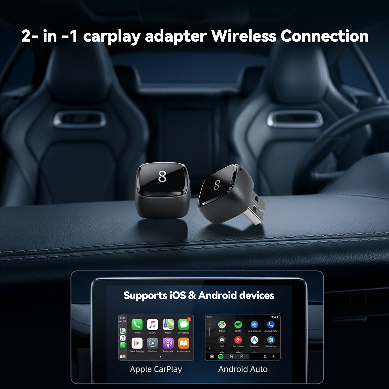 Cross-border bestseller: Wired to Wireless CarPlay Box for Vehicles, Apple Auto 2-in-1 Smart Adapter Converter