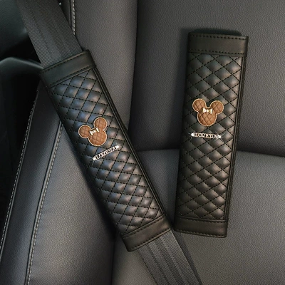 Seat belt shoulder pad | Pair of Interior Shoulder Cover - pair-dark-khaki-qiqi-head-shoulder-covers