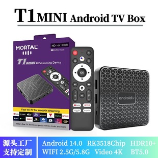 T1Mini Export Box Rk3518 Dual-Band Wifi Voice Tv Network Set-Top Box Android 14.0Tvbox