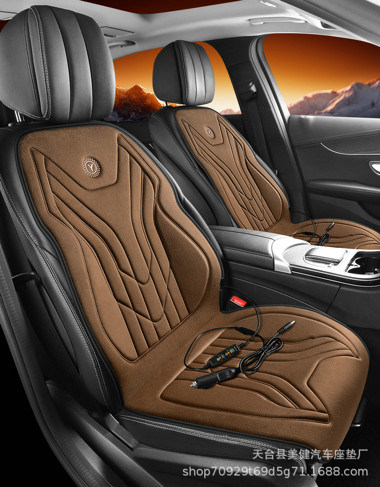 Car heated seat cushion for winter, 12V/24V warm electric heating pad for car, single or double seat car cushion