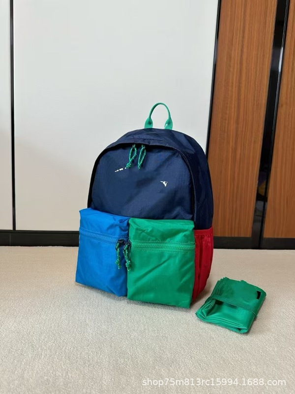 2025 夏北家新アウトドア登山バッグハイキングバッグレインボーステッチコントラストカラー学生バッグ子供のバックパック|undefined