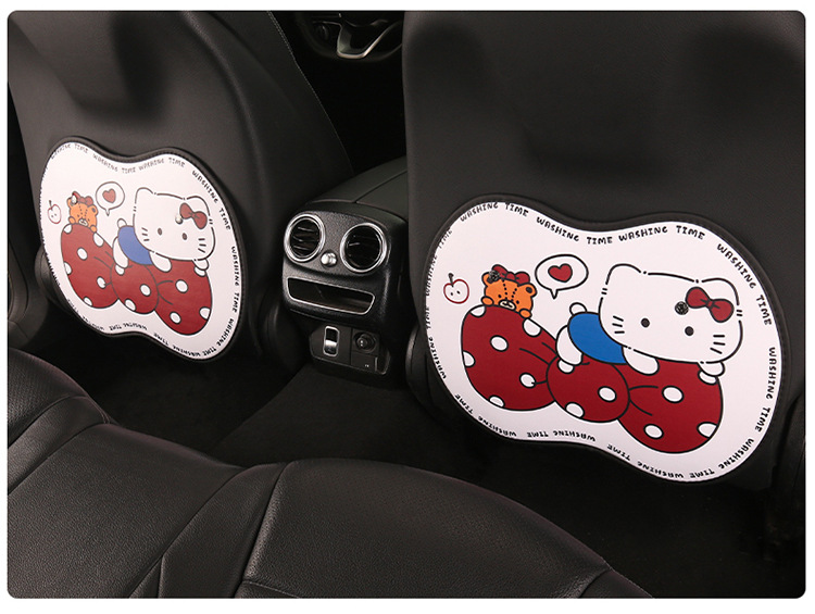 Car Anti-Kick Pad Short Slippers Bow Kt Car Seat Back Anti-Fouling Kidsren's Cartoon Anti-Kick Pad Car Anti-Dirty
