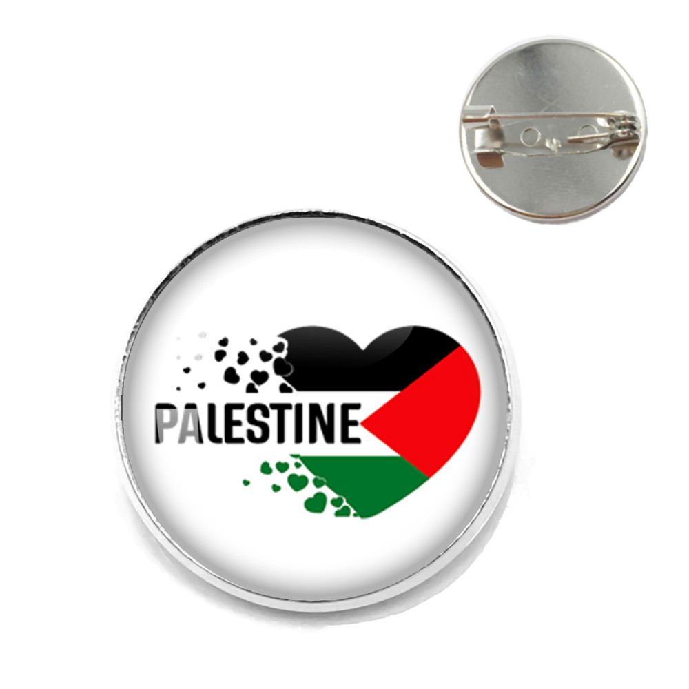 Transfronterizo pin bandera palestina vidrio personalidad arte insignia broche accesorios hombres mujeres broche
