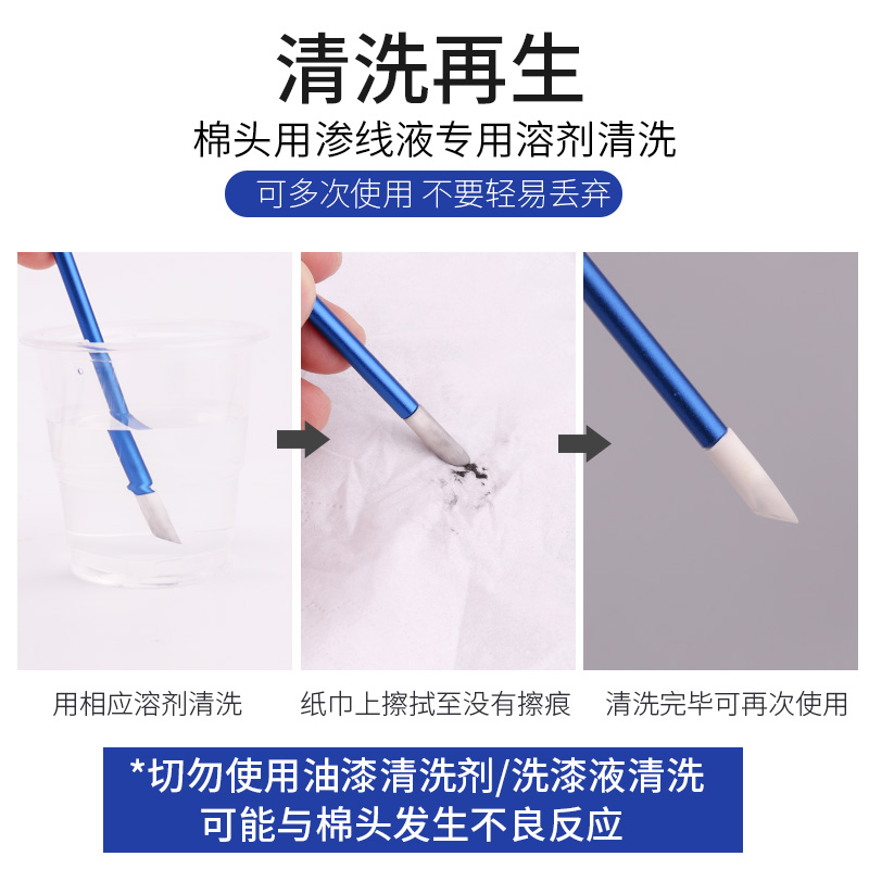 Modelo Ganda línea de gancho de color modificado sin marca pluma metal limpiador de agua pegatinas de algodón anticuado línea de filtración de algodón limpio