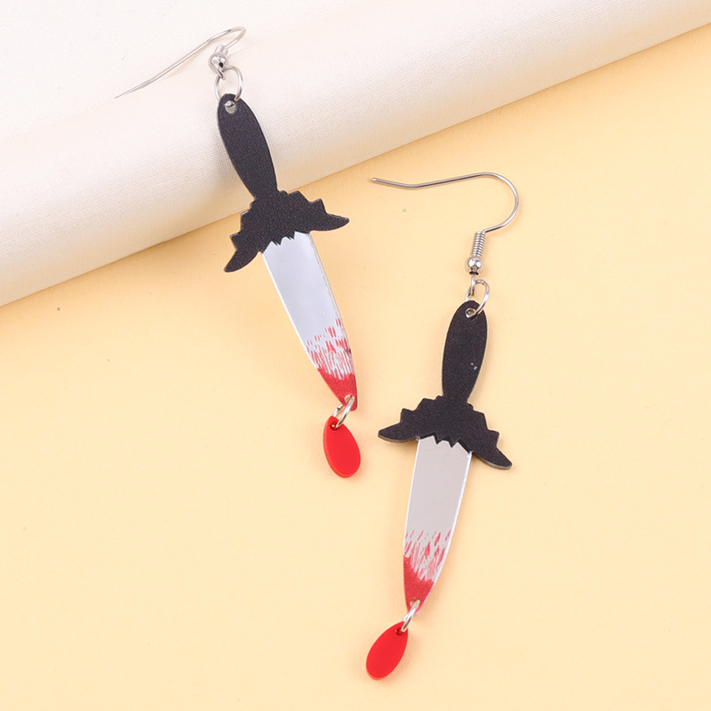 クロスボーダーハロウィン要素クリエイティブイヤリングコントラストカラーゴーストアクリルイヤリングファッショナブルでクールなイヤリングイヤリング女性用|undefined