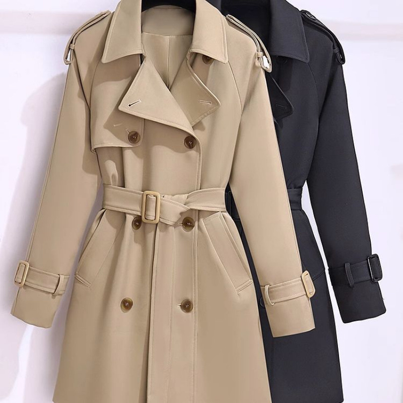 ng2510292 Damen-Trenchcoat 2025, Neuheit Frühling/Herbst, kleine Größe, hochwertiges Tragegefühl, mittellang, tailliert, eleganter und trendiger Mantel_voghion.com