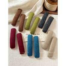 秋冬复古毛呢发夹女2025新款高端刘海夹侧边夹BB夹一字夹发卡发饰