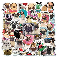 50 cute animal pug doodle stickers suitcase notebook children’s toy stickers
