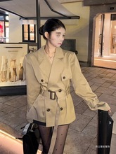 2025春秋季新款韩系风衣外套女士小个子高级感英伦风短款收腰大衣