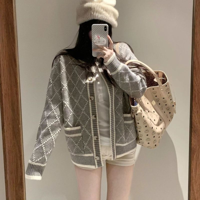 速卖通2025春季新款毛衣开衫女设计感小众慵懒内搭感慵懒风开衫外|undefined