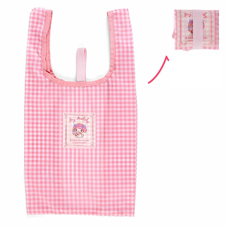 日本のハローキティ収納バッグ、楽しいクロミ収納バッグ、精巧な仕上がり、超軽量折りたたみショッピングバッグ