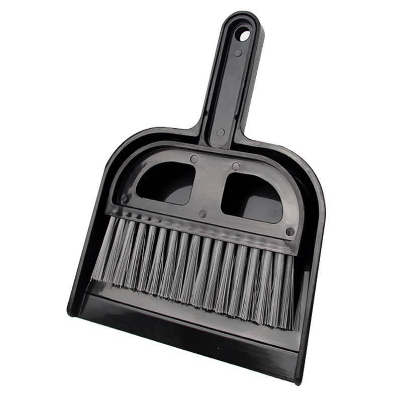 Mini escoba de plástico negra para teclado de escritorio, juego de escoba y recogedor para niños, escoba creativa para colgar en la cama para el hogar.