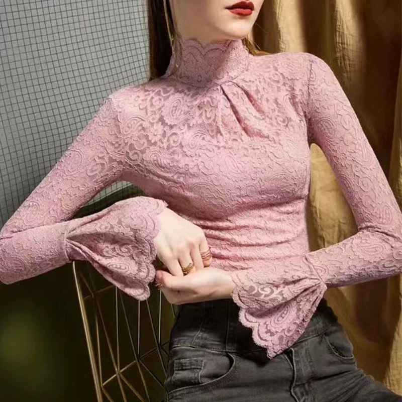 Demi-season silk megaphone, high collar