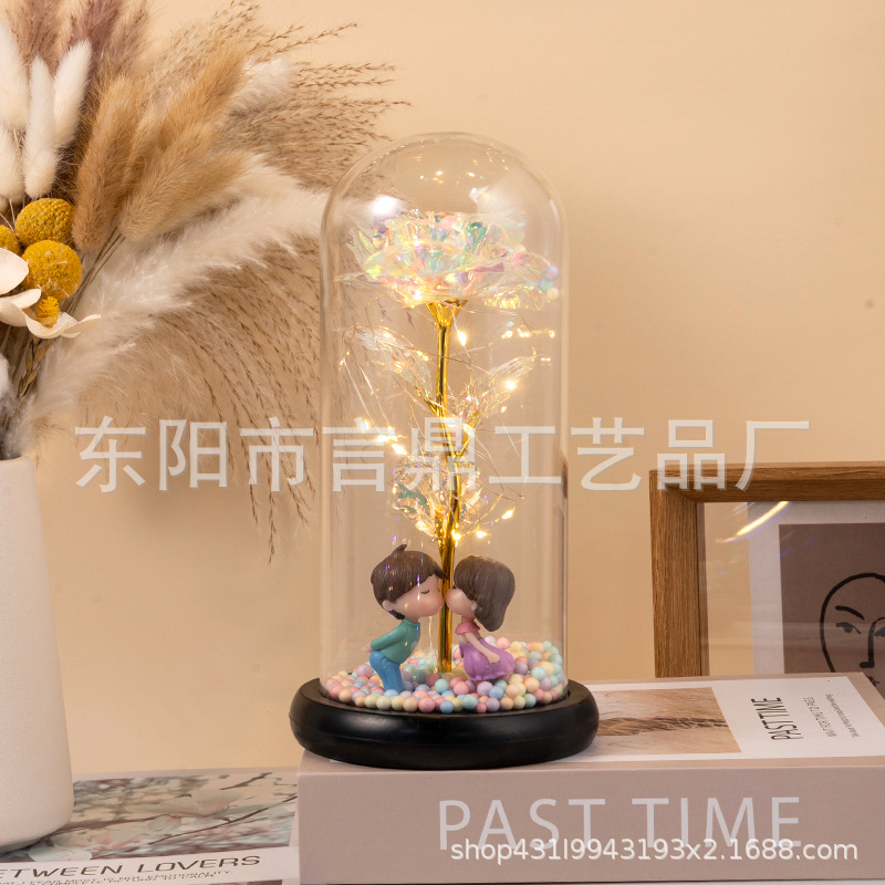 Rosa eterna en cúpula de cristal, regalo romántico para San Valentín