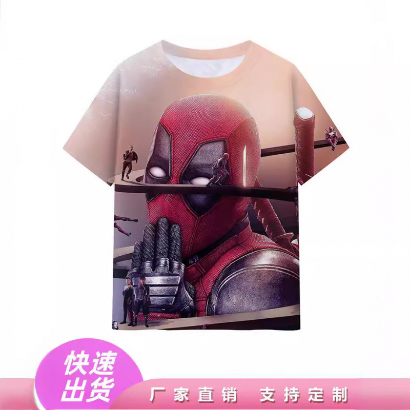 Deadpool & Wolverine Short-Sleeved Deadpool & Wolverine Movie Peripheral T-Shirt Digital Printing Clothes