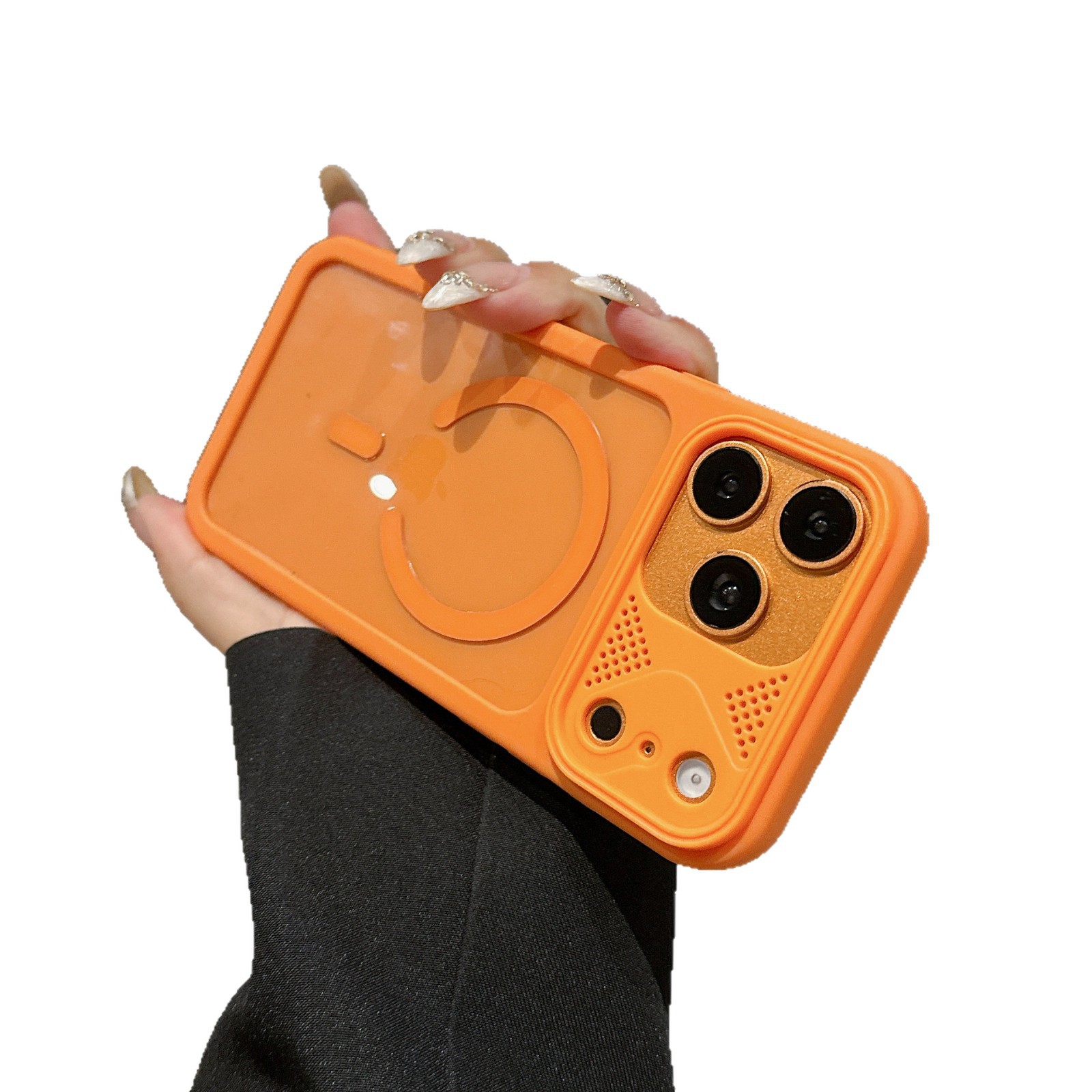Alta permeabilidad magnética de absorción 17 ventana grande disipación de calor adecuado iPhone17PRO anti-caída teléfono celular de silicio de manzana 16 caso creativo